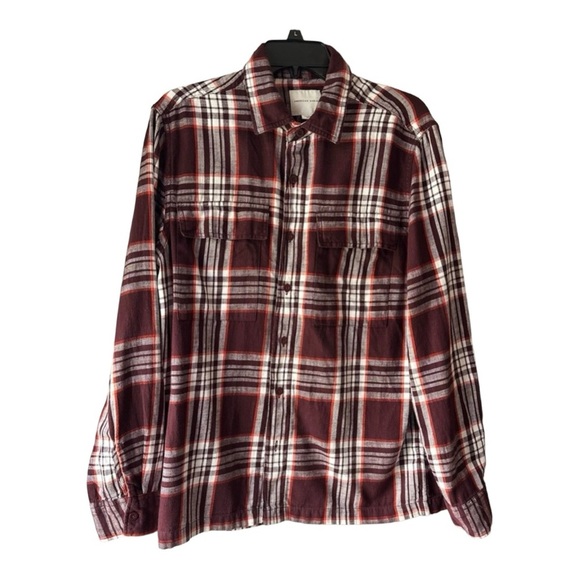🍂🦅American Eagle Flannel Plaid Button-Up Shirt - Picture 1 of 9